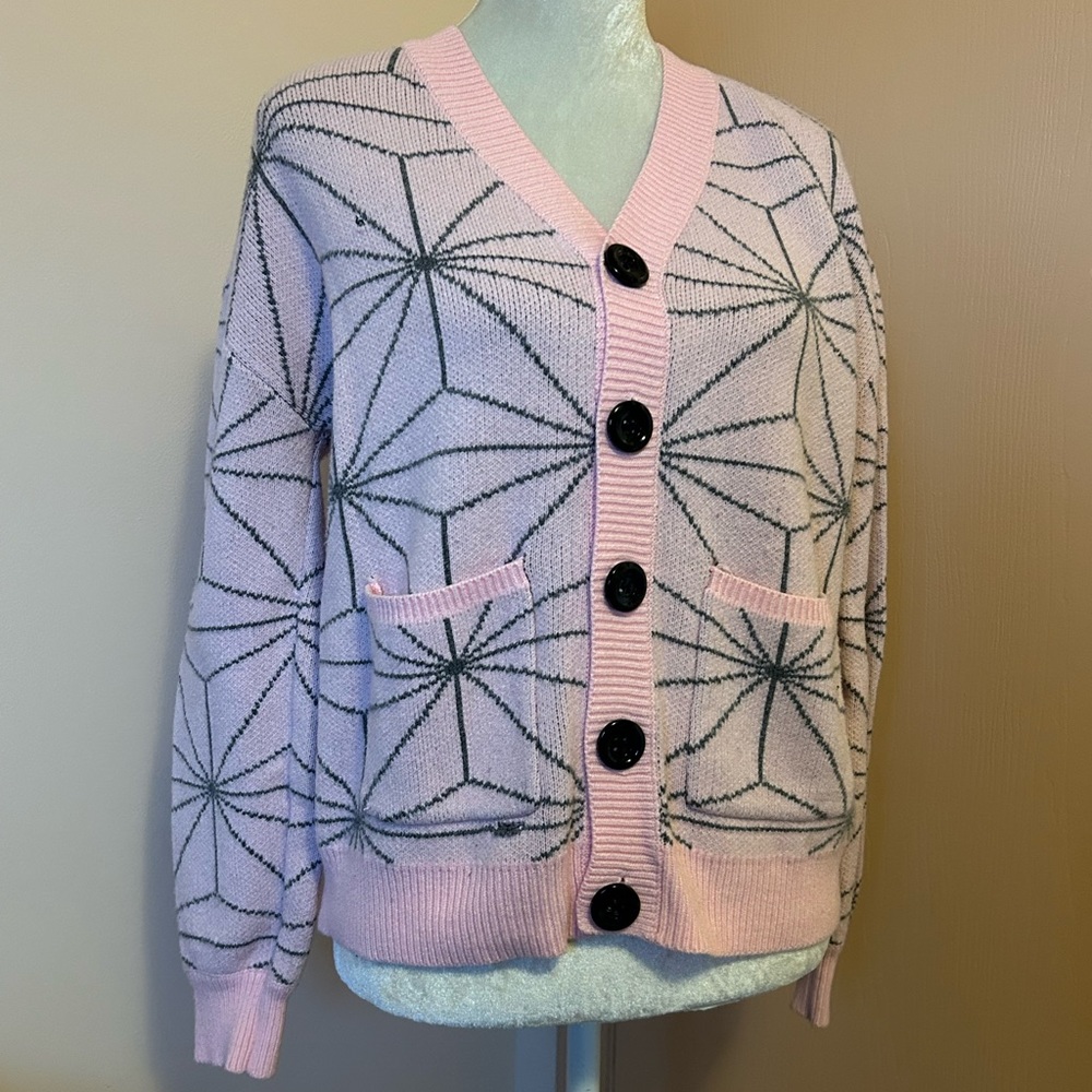 Pink Button-up Cardigan